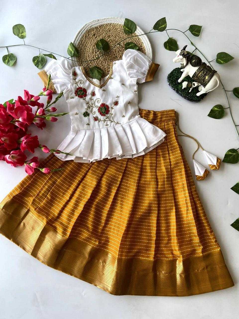 Ynf Dola Silk KESH503 7974 Kids Wear Wholesale Kids Lehenga Choli Kids Festive Wear Kids Silk Dress Manufacturer- Kids Exports