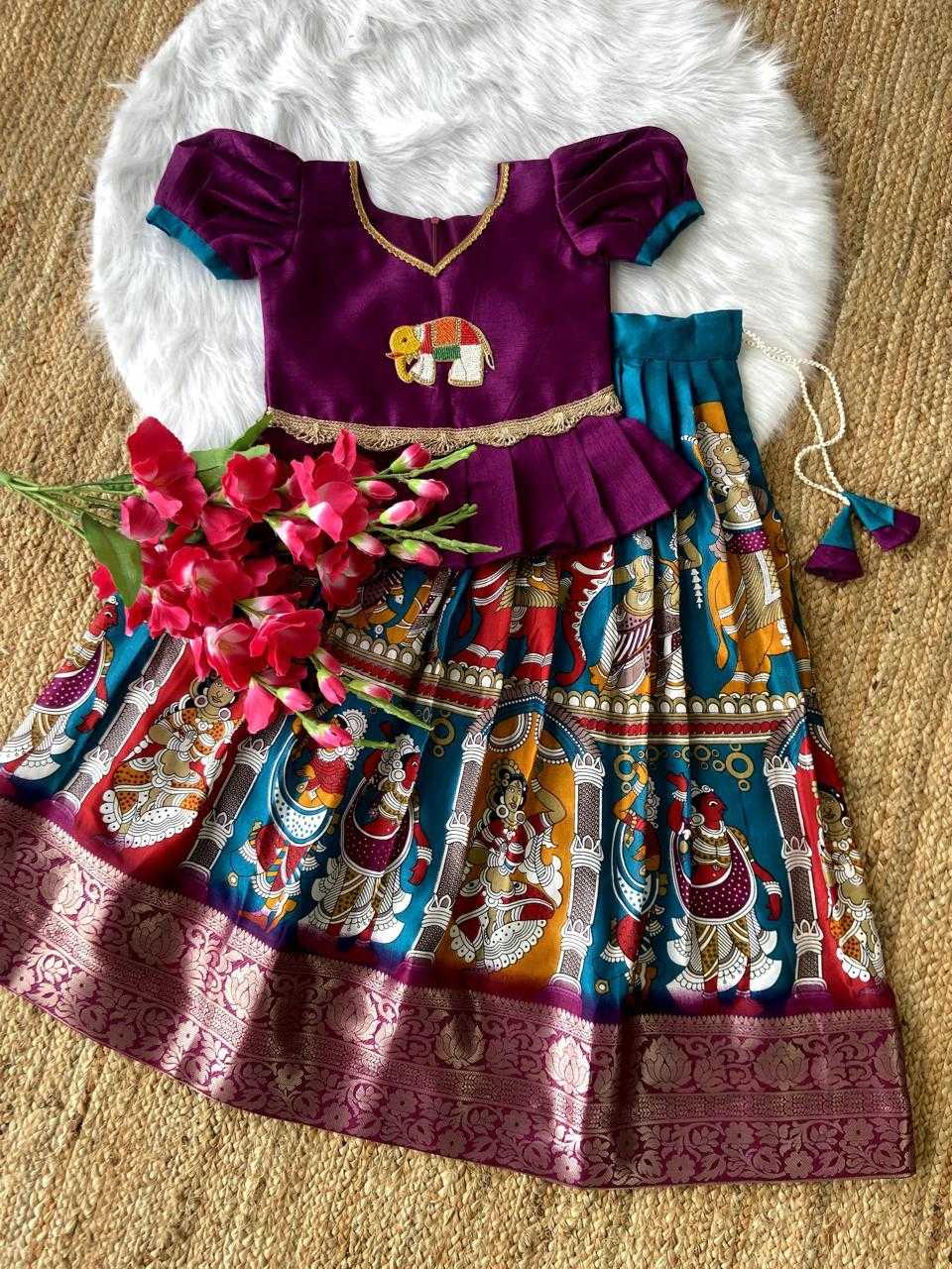 Ynf Dola Silk KESH503 8035 Kids Wear Wholesale Kids Lehenga Choli Kids Festive Wear Kids Silk Dress Manufacturer- Kids Exports