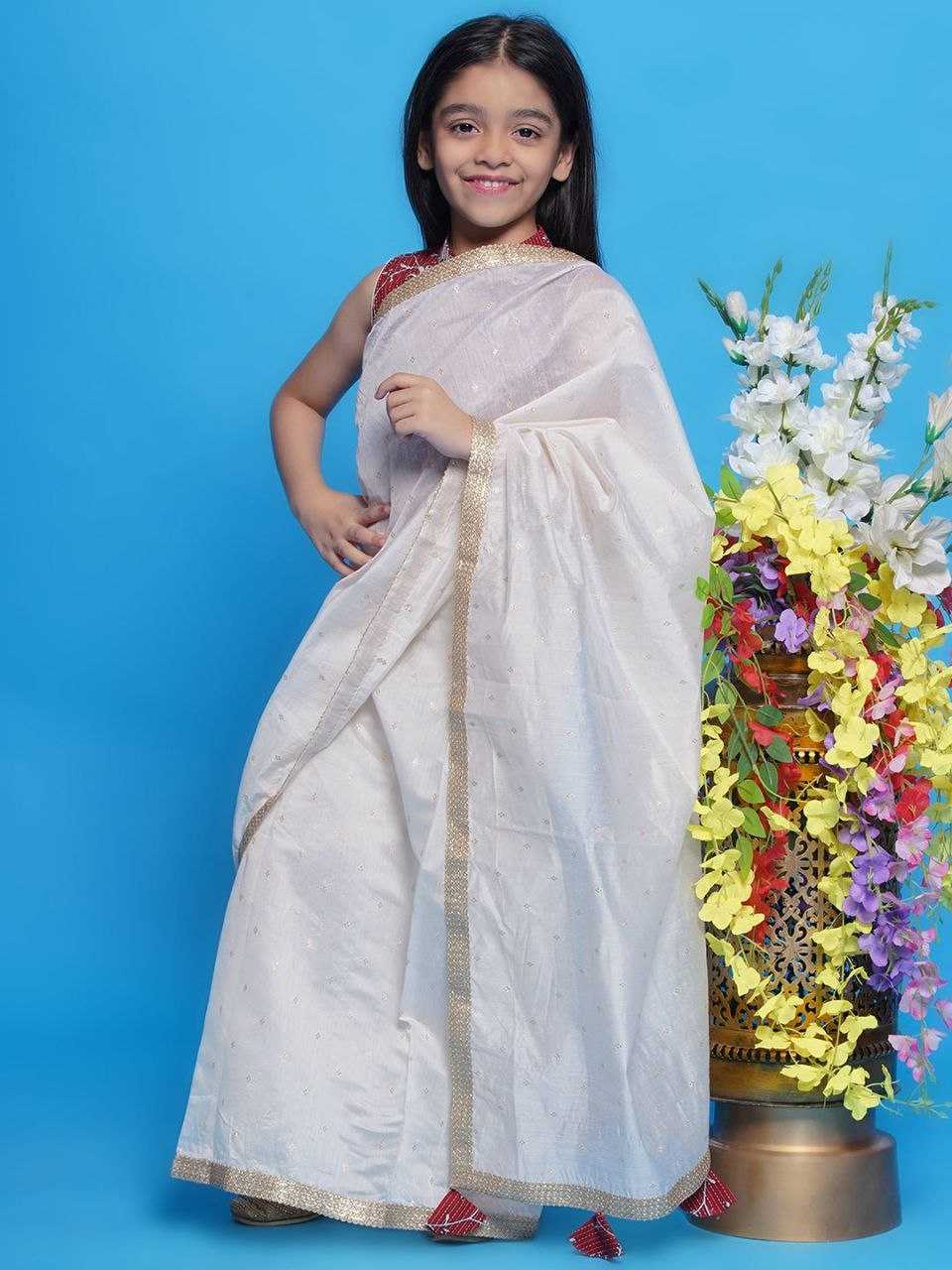 Ynf Dola Silk KESH505 003 Kids Wear Wholesale Kids Saree Dress Kids Festive Wear Kids Party Wear Ethnic Manufacturer- Kids Exports