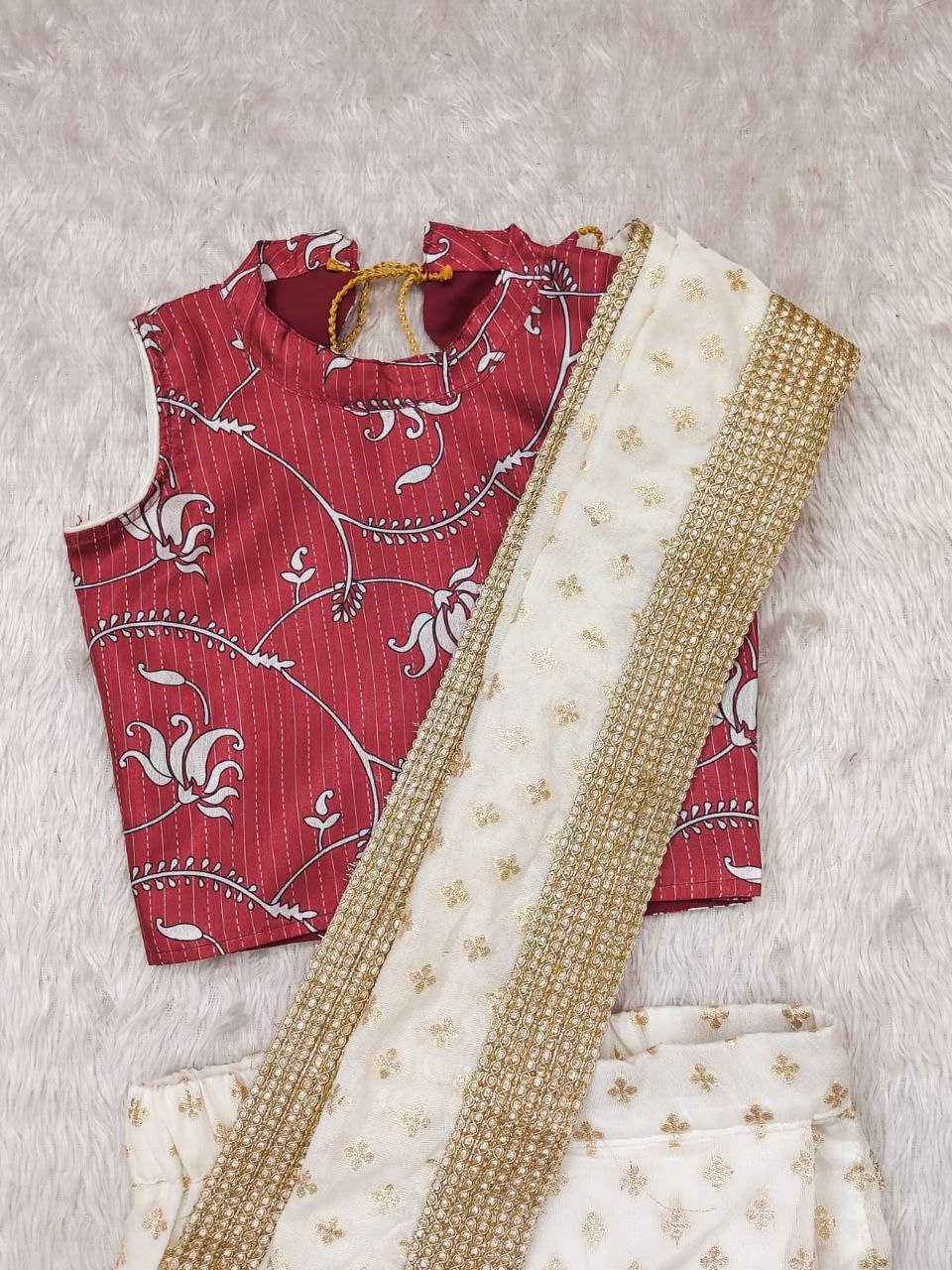 Ynf Dola Silk KESH505 003 Kids Wear Wholesale Kids Saree Dress Kids Festive Wear Kids Party Wear Ethnic Manufacturer- Kids Exports