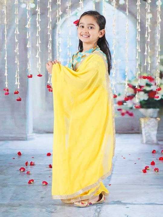 Ynf Dola Silk KESH505 006 Kids Wear Wholesale Kids Saree Dress Kids Traditional Outfits Kids Party Wear Ethnic Manufacturer- Kids Exports