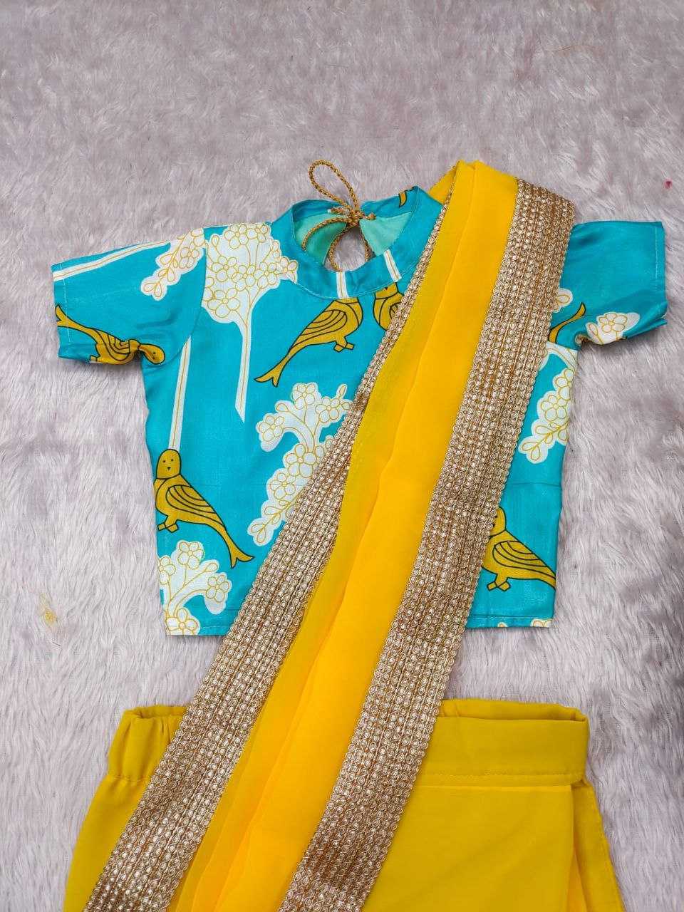 Ynf Dola Silk KESH505 006 Kids Wear Wholesale Kids Saree Dress Kids Traditional Outfits Kids Party Wear Ethnic Manufacturer- Kids Exports