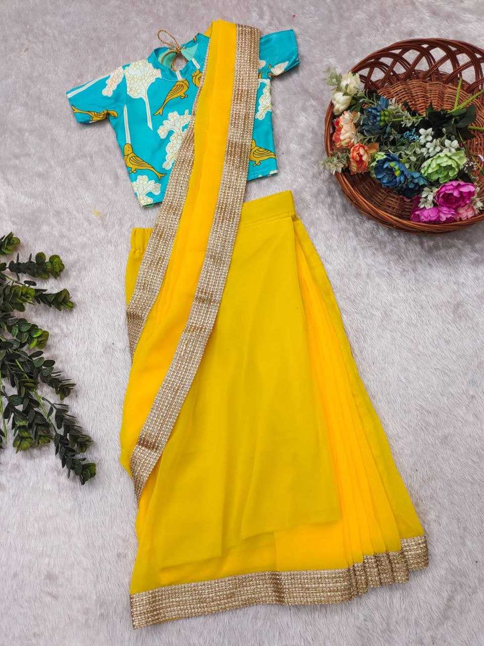 Ynf Dola Silk KESH505 006 Kids Wear Wholesale Kids Saree Dress Kids Traditional Outfits Kids Party Wear Ethnic Manufacturer- Kids Exports