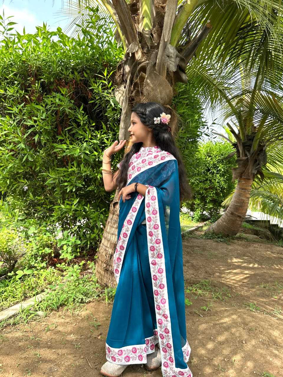 Ynf Dola Silk KESH505 013 Kids Wear Wholesale Kids Saree Dress Kids Festive Wear Kids Wedding Outfits Manufacturer- Kids Exports