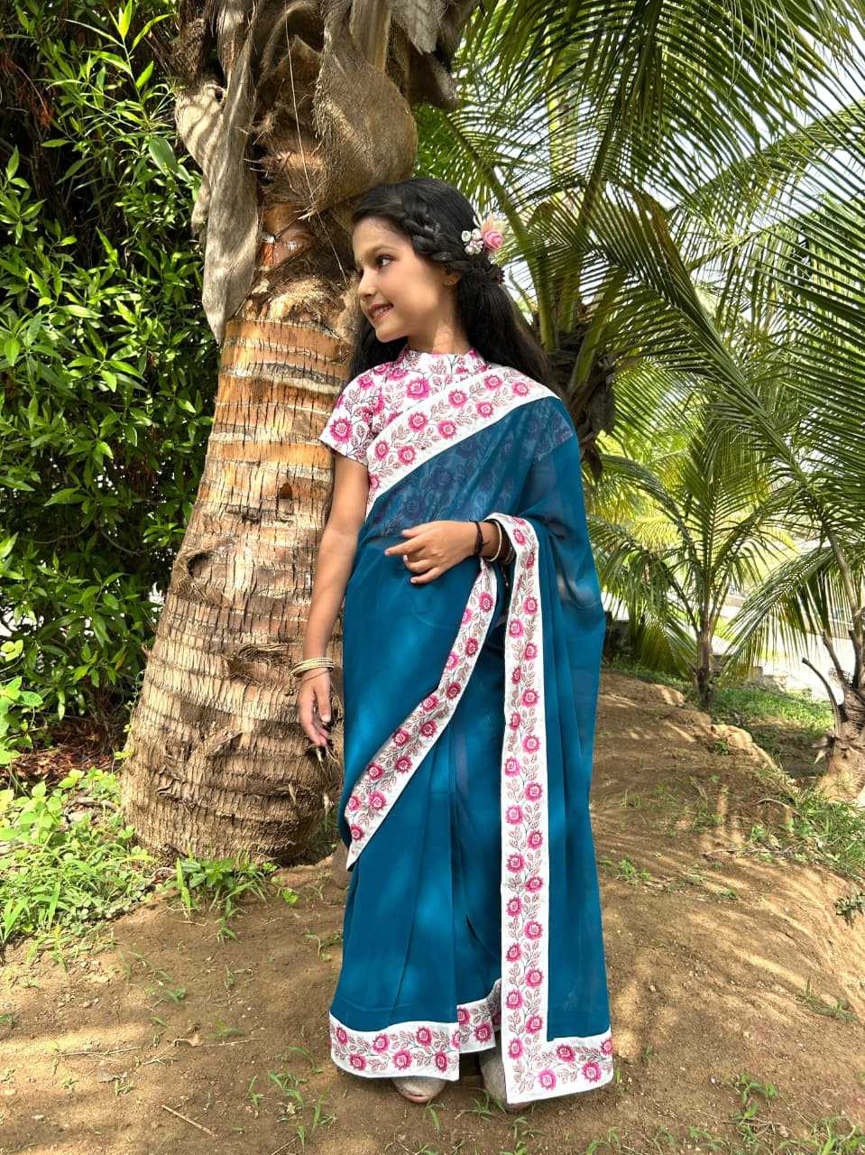 Ynf Dola Silk KESH505 013 Kids Wear Wholesale Kids Saree Dress Kids Festive Wear Kids Wedding Outfits Manufacturer- Kids Exports
