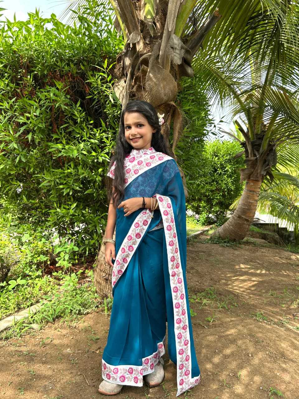 Ynf Dola Silk KESH505 013 Kids Wear Wholesale Kids Saree Dress Kids Festive Wear Kids Wedding Outfits Manufacturer- Kids Exports