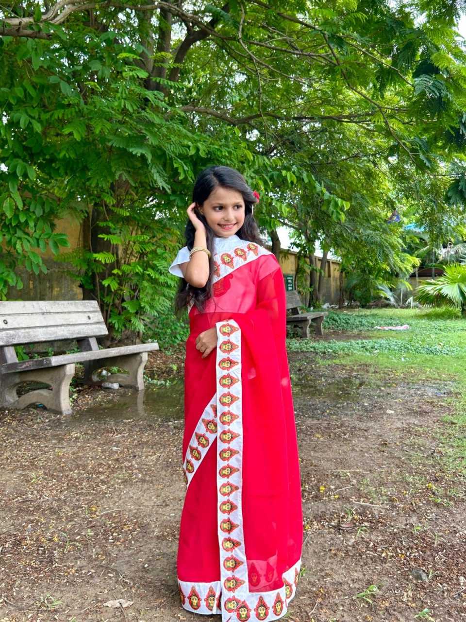 Ynf Dola Silk KESH505 014 Kids Wear Wholesale Kids Saree Dress Kids Festive Wear Kids Party Wear Ethnic Manufacturer- Kids Exports