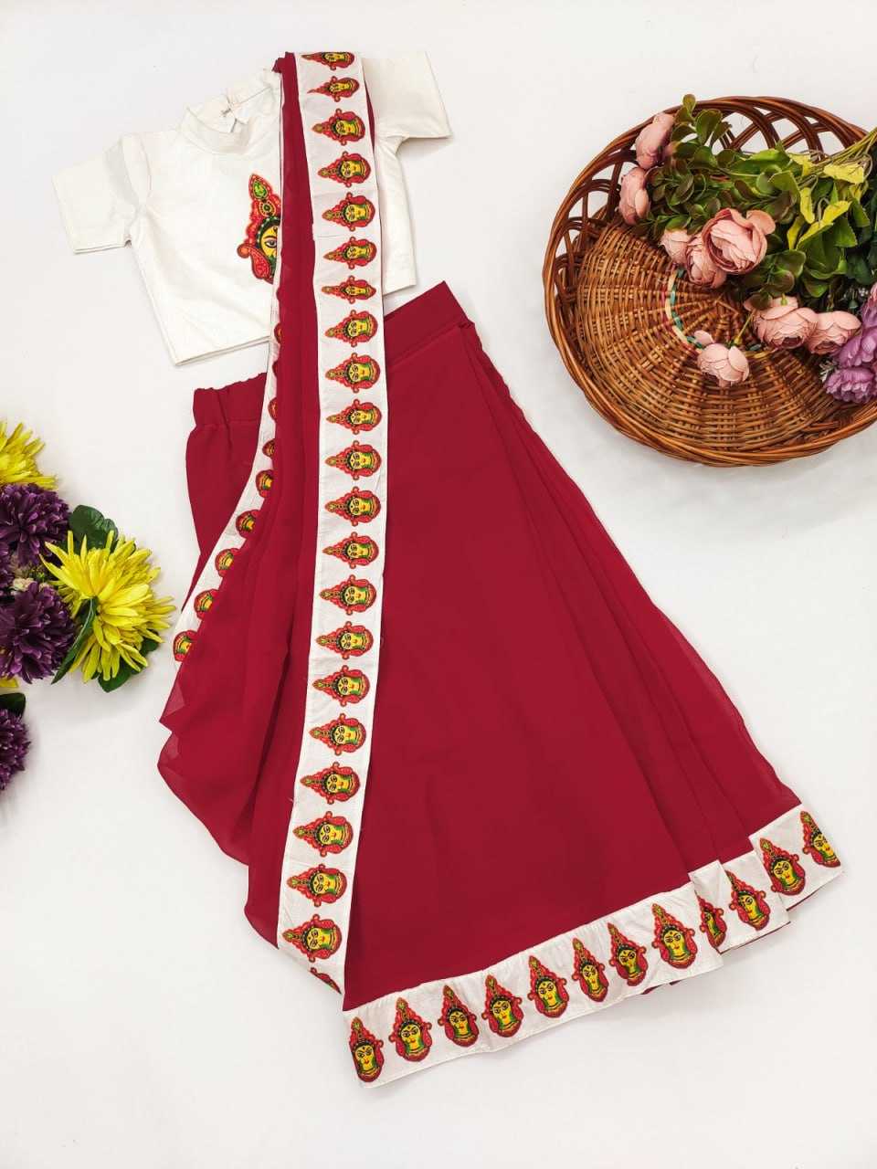 Ynf Dola Silk KESH505 014 Kids Wear Wholesale Kids Saree Dress Kids Festive Wear Kids Party Wear Ethnic Manufacturer- Kids Exports