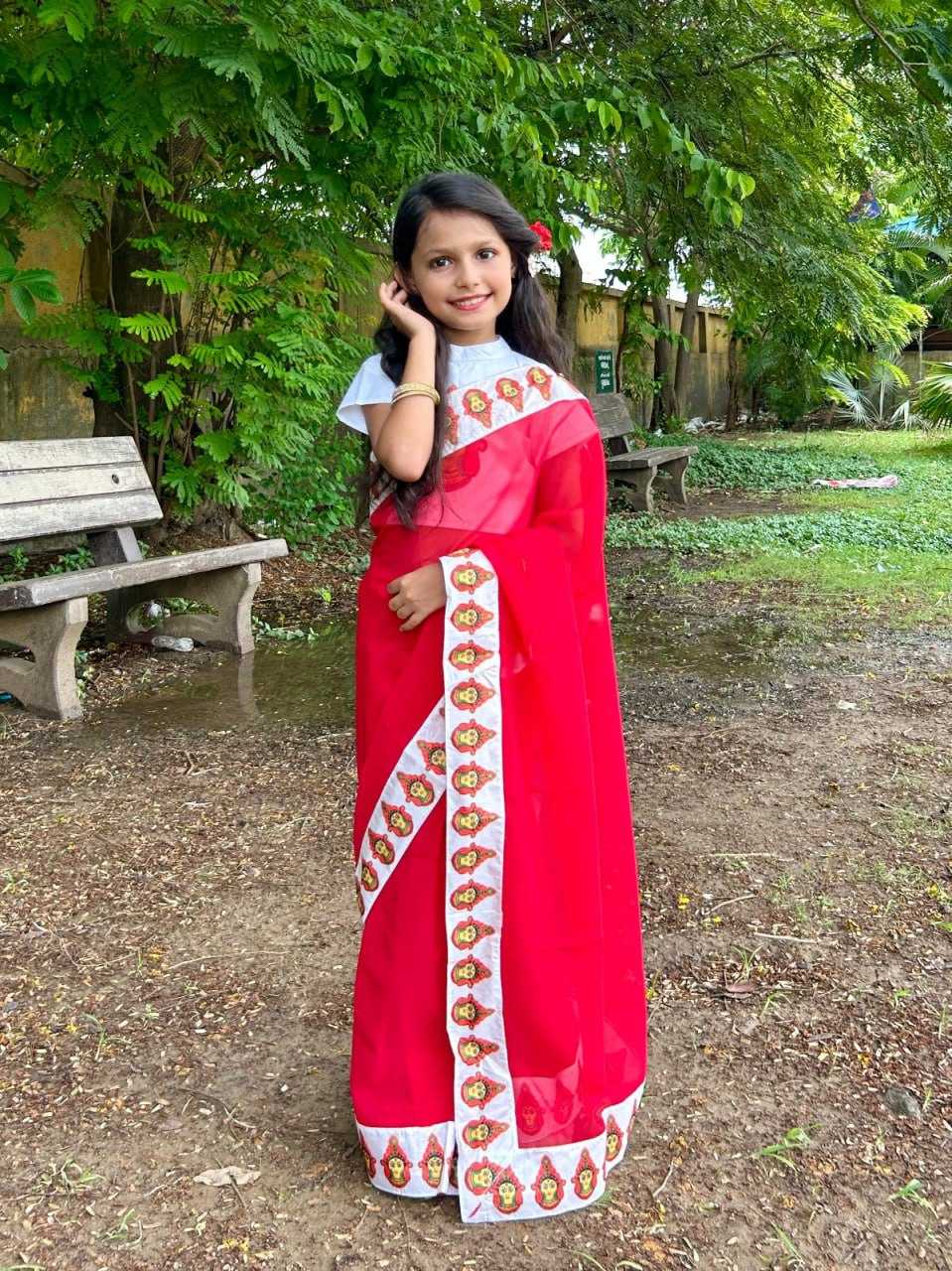 Ynf Dola Silk KESH505 014 Kids Wear Wholesale Kids Saree Dress Kids Festive Wear Kids Party Wear Ethnic Manufacturer- Kids Exports