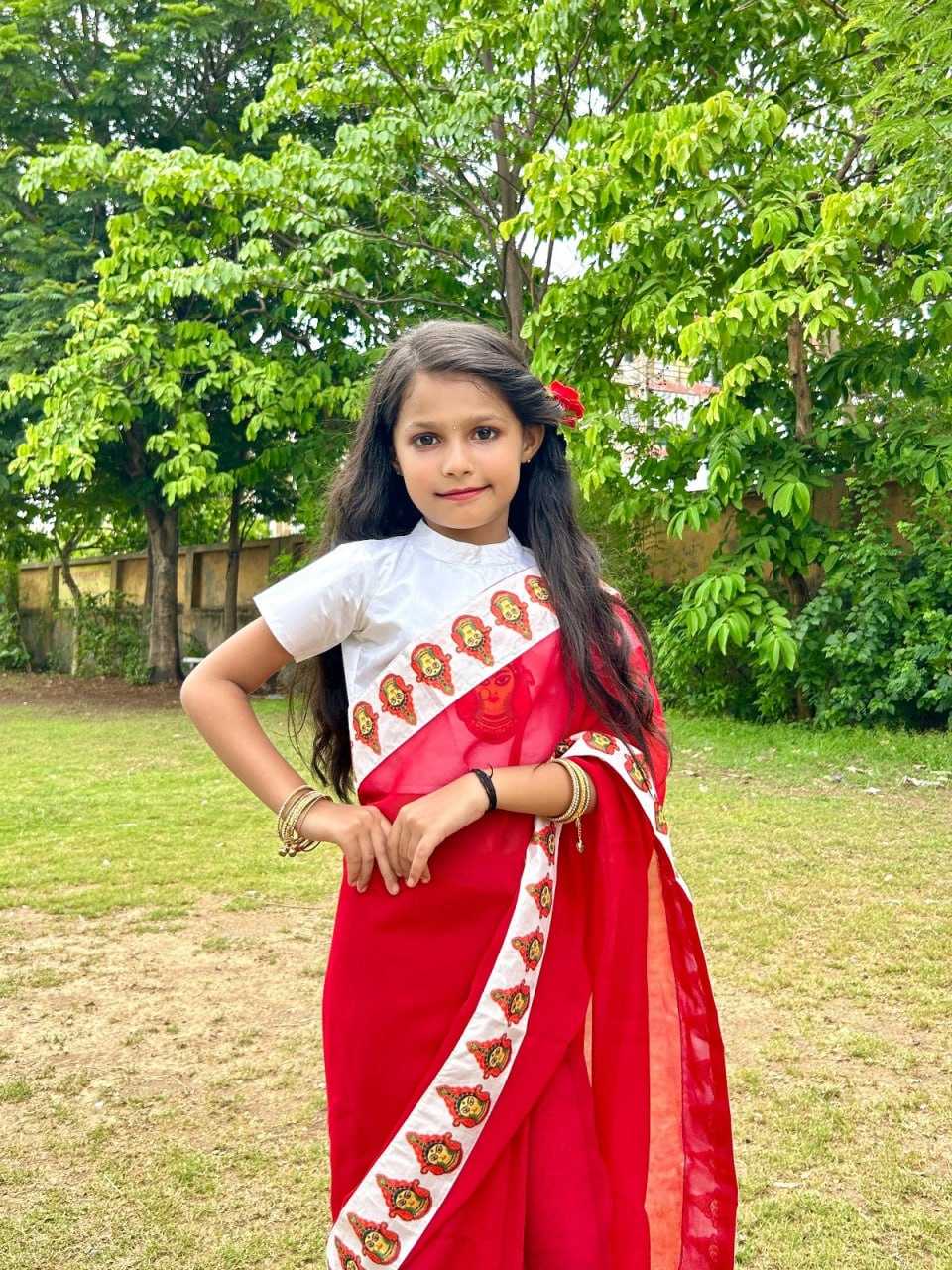 Ynf Dola Silk KESH505 014 Kids Wear Wholesale Kids Saree Dress Kids Festive Wear Kids Party Wear Ethnic Manufacturer- Kids Exports