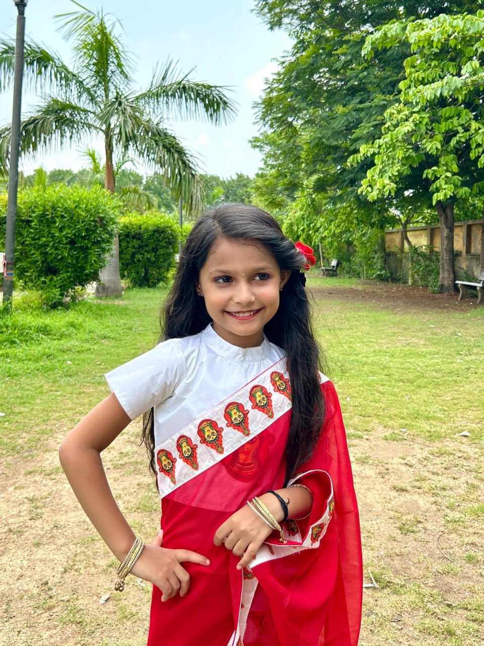 Ynf Dola Silk KESH505 014 Kids Wear Wholesale Kids Saree Dress Kids Festive Wear Kids Party Wear Ethnic Manufacturer- Kids Exports