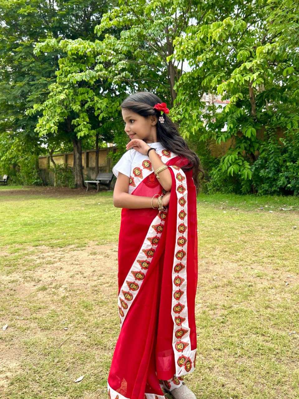 Ynf Dola Silk KESH505 014 Kids Wear Wholesale Kids Saree Dress Kids Festive Wear Kids Party Wear Ethnic Manufacturer- Kids Exports