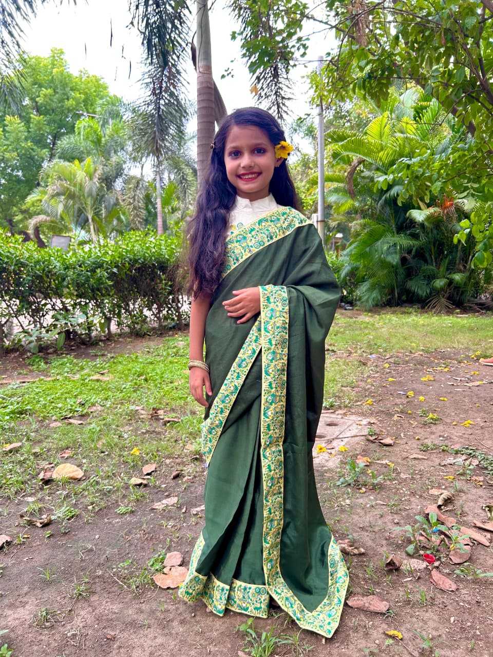 Ynf Dola Silk KESH505 018 Kids Wear Wholesale Kids Saree Dress Kids Festive Wear Kids Party Wear Ethnic Manufacturer- Kids Exports