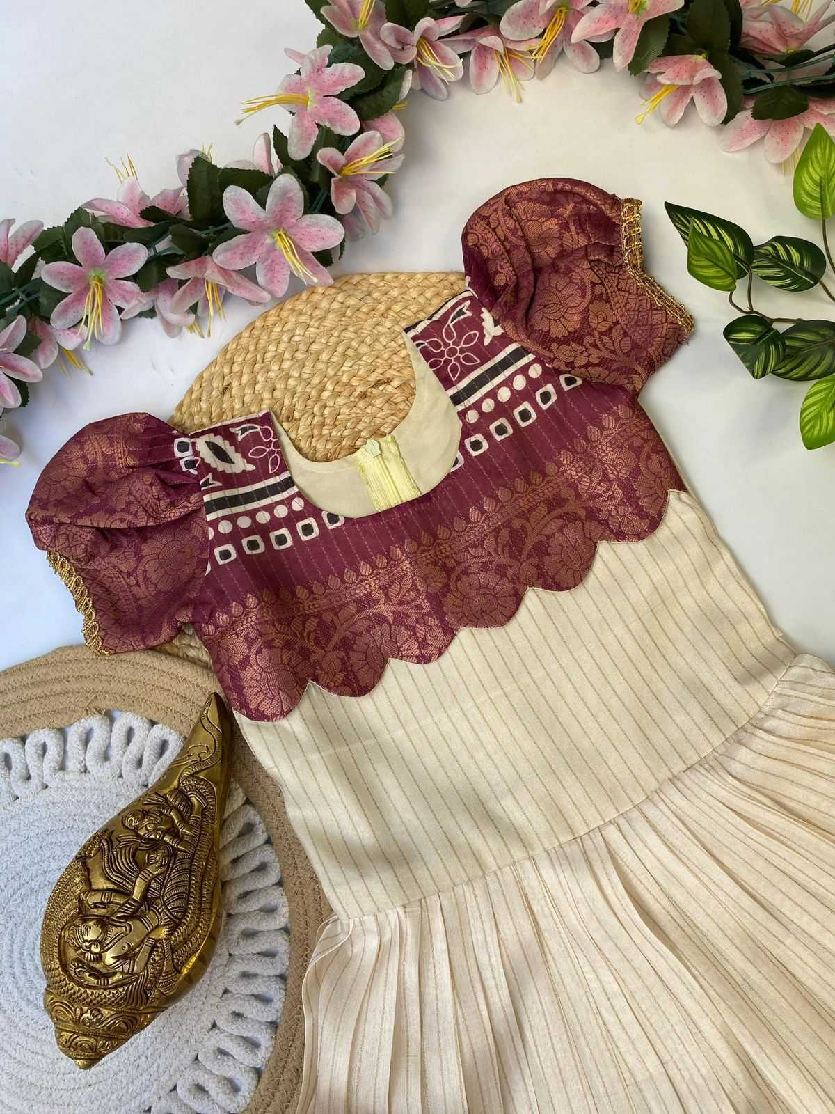 Ynf Dola Silk RIN235 Drishti Kids Wear Wholesale Kids Traditional Outfits Kids Ethnic Gowns Kids Silk Dress Manufacturer- Kids Exports