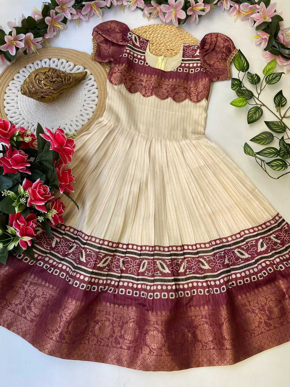 Ynf Dola Silk RIN235 Drishti Kids Wear Wholesale Kids Traditional Outfits Kids Ethnic Gowns Kids Silk Dress Manufacturer- Kids Exports
