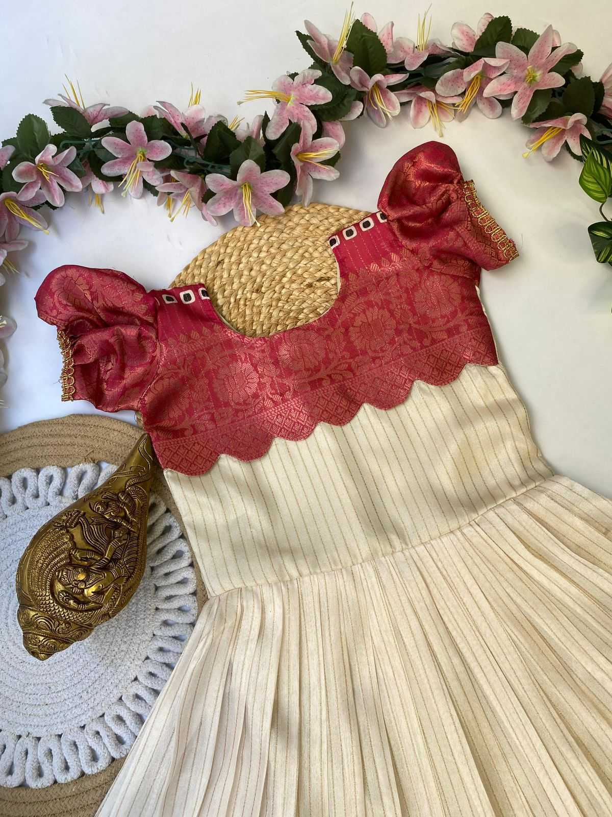 Ynf Dola Silk RIN235 Drishti Kids Wear Wholesale Kids Traditional Outfits Kids Ethnic Gowns Kids Silk Dress Manufacturer- Kids Exports