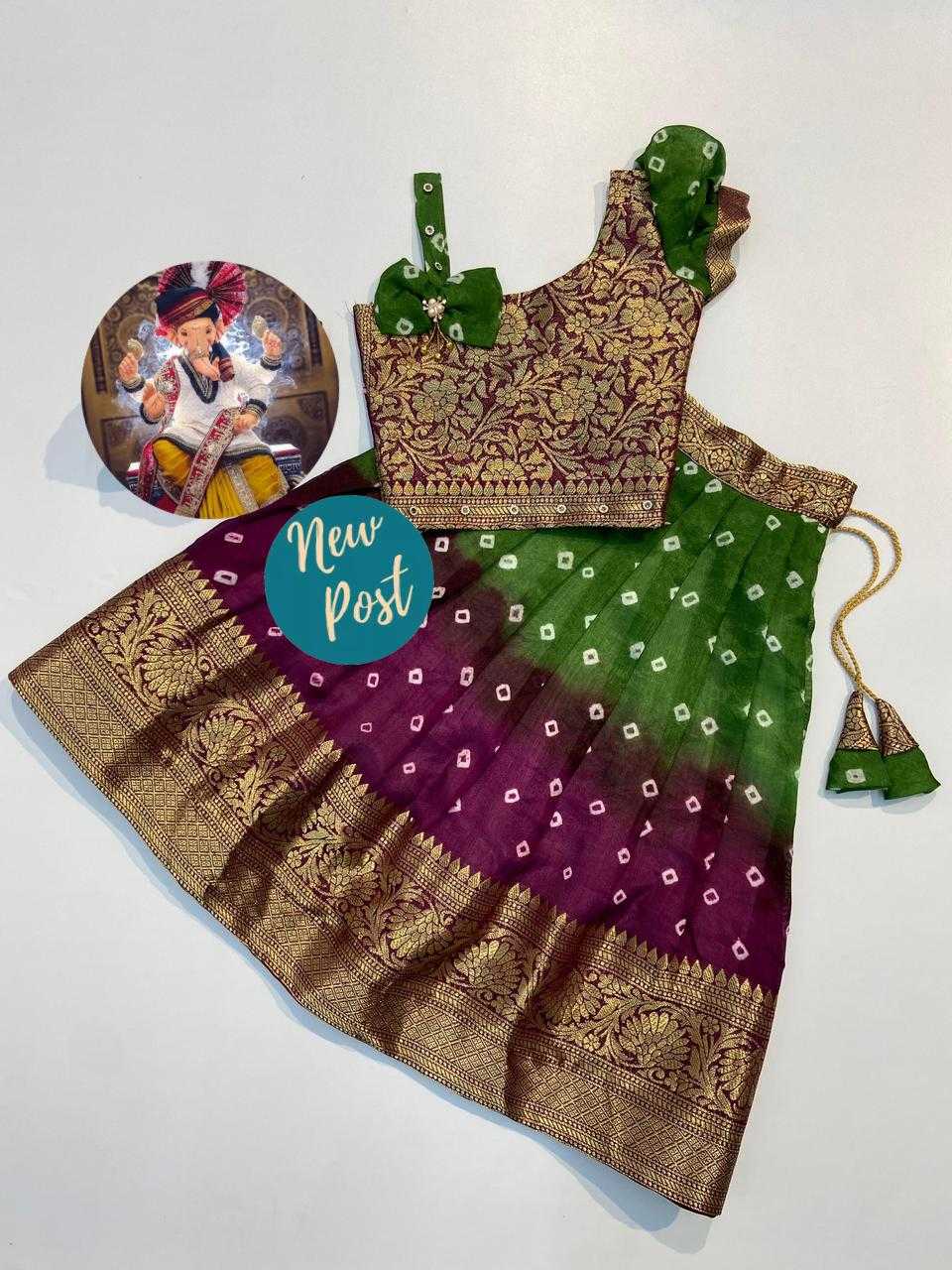 Ynf Dola Silk RIN235 Prachi Kids Wear Wholesale Kids Traditional Outfits Indian Wear For Kids Kids Lehenga Choli Manufacturer- Kids Exports