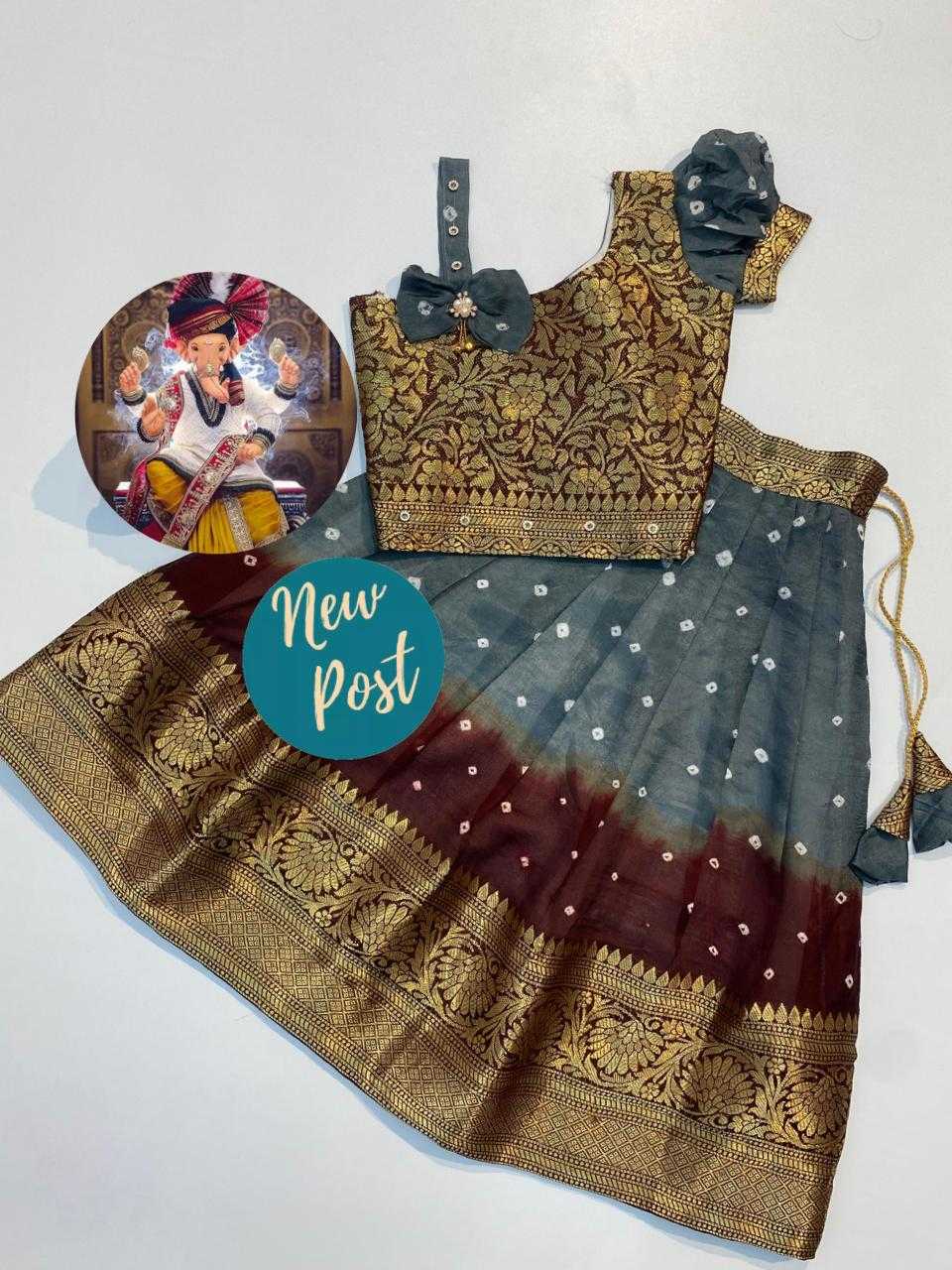 Ynf Dola Silk RIN235 Prachi Kids Wear Wholesale Kids Traditional Outfits Indian Wear For Kids Kids Lehenga Choli Manufacturer- Kids Exports