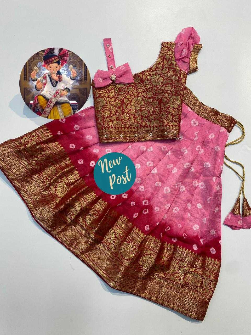 Ynf Dola Silk RIN235 Prachi Kids Wear Wholesale Kids Traditional Outfits Indian Wear For Kids Kids Lehenga Choli Manufacturer- Kids Exports