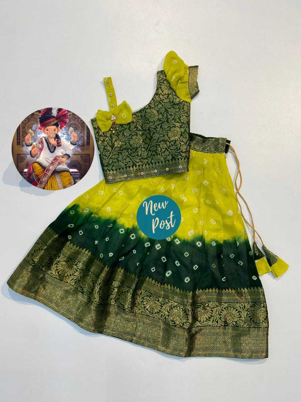 Ynf Dola Silk RIN235 Prachi Kids Wear Wholesale Kids Traditional Outfits Indian Wear For Kids Kids Lehenga Choli Manufacturer- Kids Exports