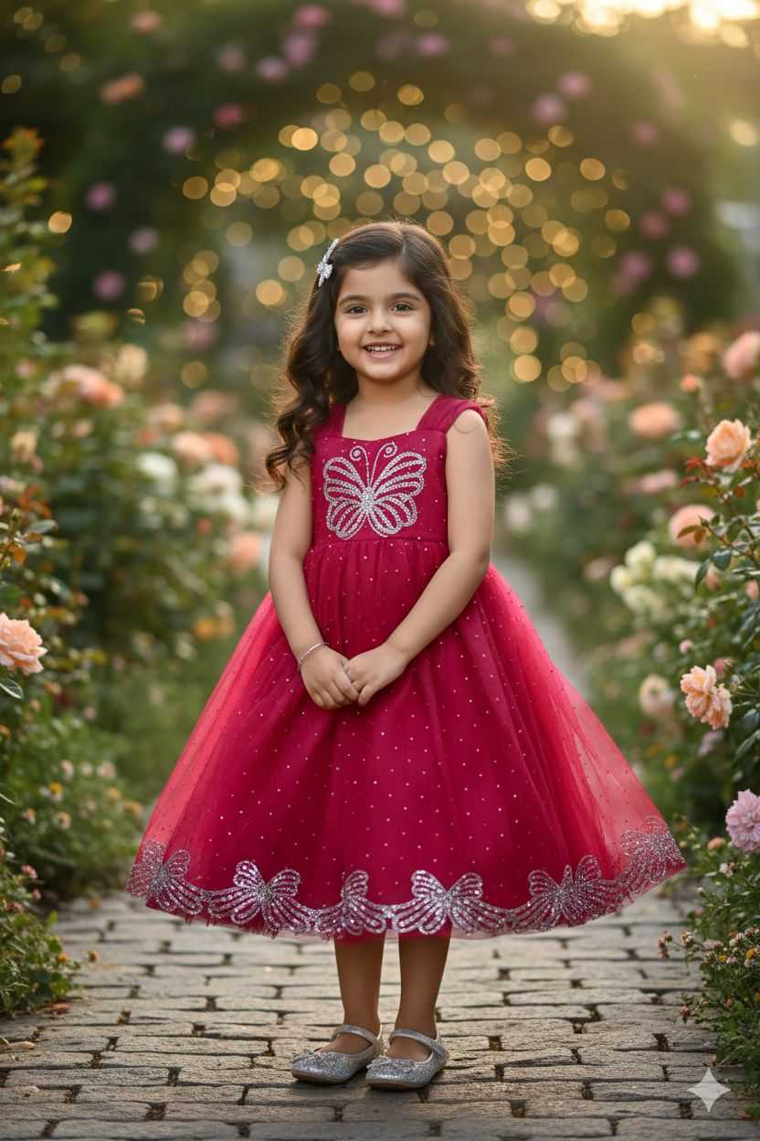 Ynf Fancy RIN235 Madhavi Kids Wear Wholesale Kids Gown Ethnic Dresses For Kids Kids Ethnic Gowns Manufacturer- Kids Exports