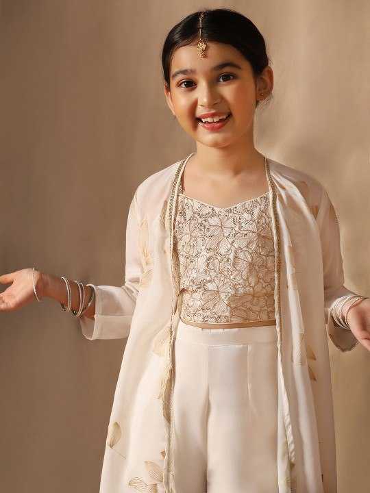 Ynf Georgette KESH642 027 Kids Wear Festive Collections Wholesale Kids Festive Wear Girls Ethnic Wear Kids Party Wear Ethnic Manufacturer- Kids Exports