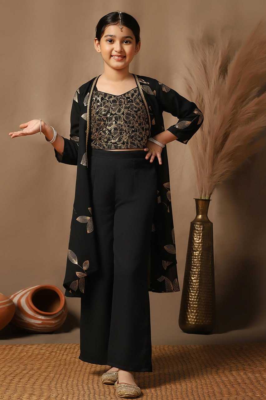 Ynf Georgette KESH642 027 Kids Wear Festive Collections Wholesale Kids Festive Wear Girls Ethnic Wear Kids Party Wear Ethnic Manufacturer- Kids Exports