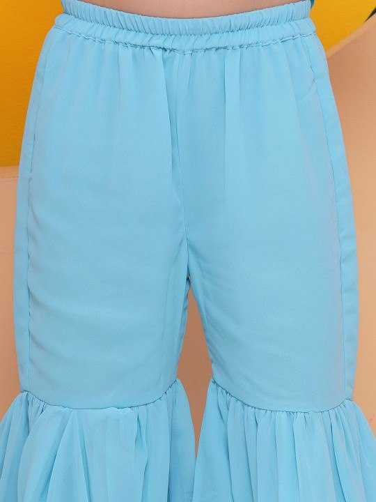 Ynf Georgette KESH642 MANVI Kids Wear Festive Collections Wholesale Kids Sharara Kids Festive Wear Kids Wedding Outfits Manufacturer- Kids Exports