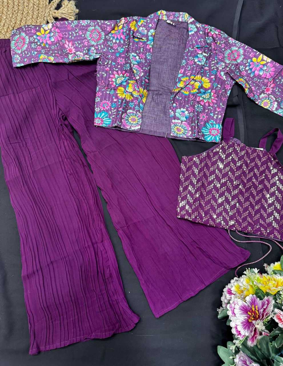 Ynf Georgette KESH642 MEETA Kids Wear Festive Collections Wholesale Kids Festive Wear Kids Wedding Outfits Kids Traditional Jackets Manufacturer- Kids Exports