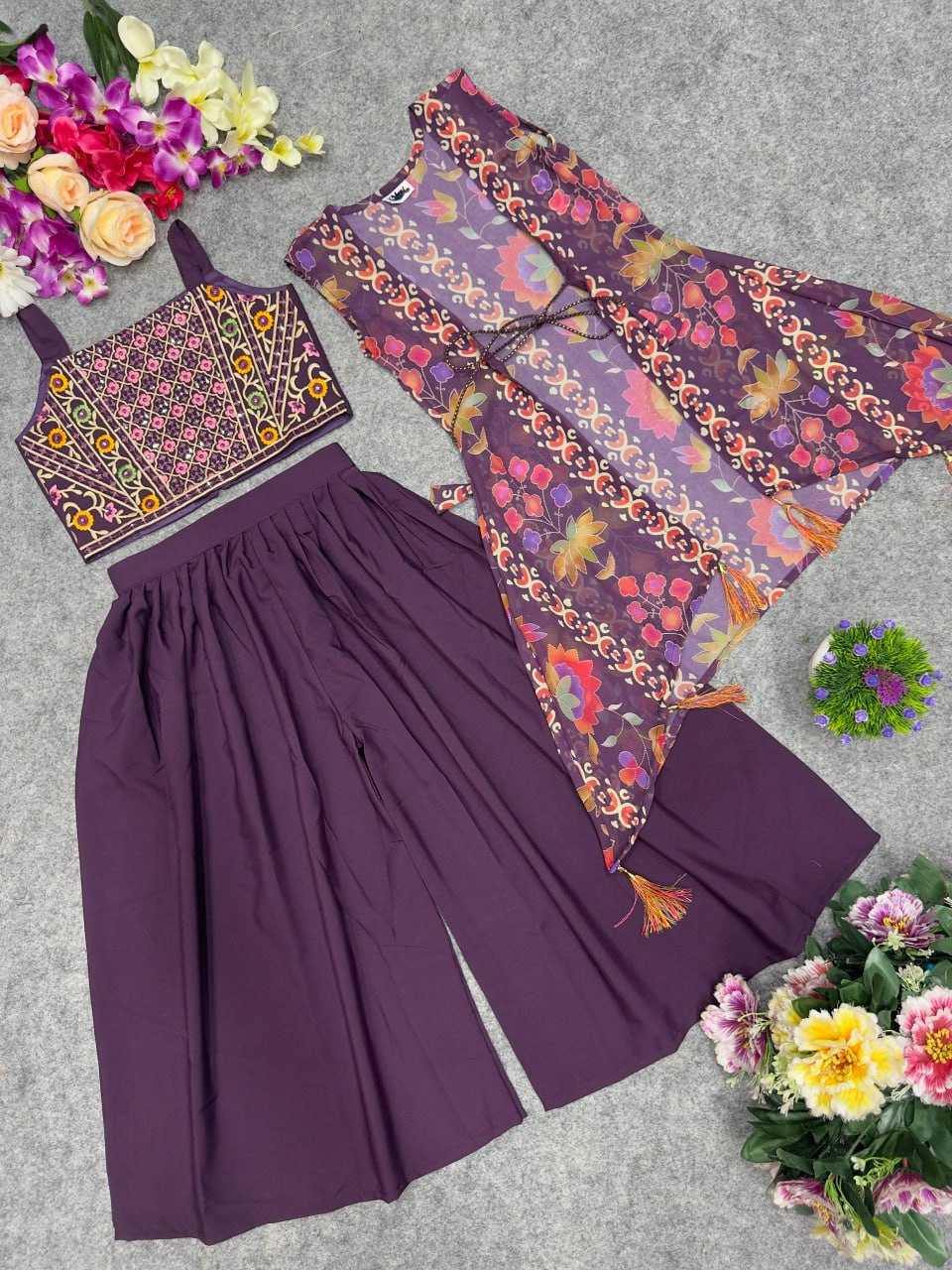 Ynf Heavy Crepe KESH642 049 Kids Wear Wholesale Embroidered Frock Girls Kurti Kids Festive Wear Manufacturer- Kids Exports