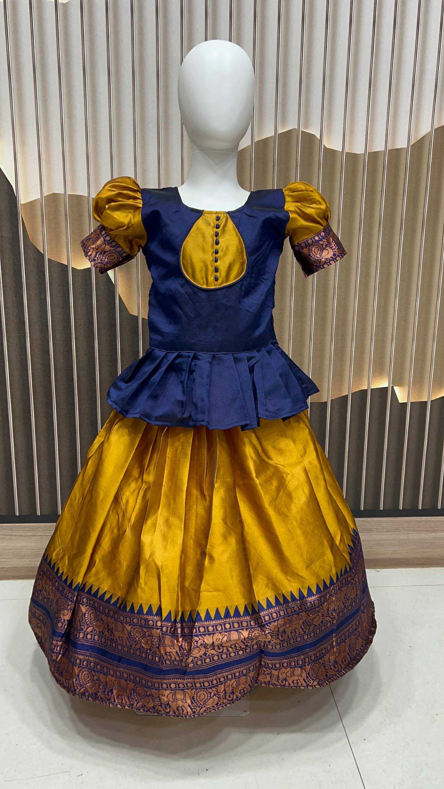 Ynf Heavy Silk KESH670 047 Kids Wear Wholesale Kids Lehenga Kids Frocks Kids Silk Dress Manufacturer- Kids Exports