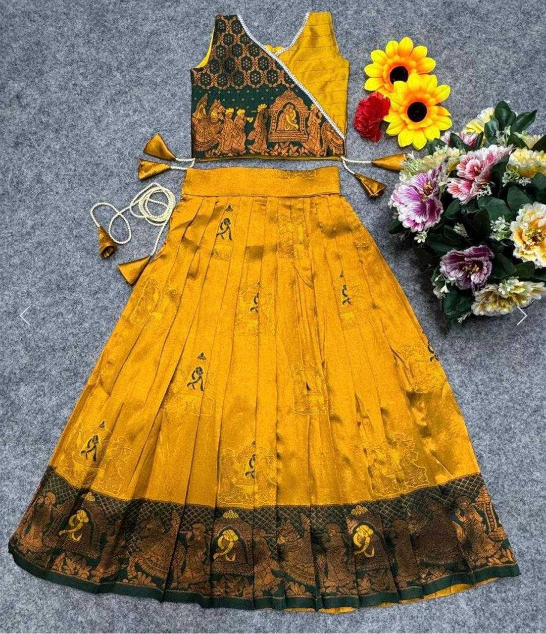 Ynf Lichi Silk KESH503 8157 Kids Wear Wholesale Kids Traditional Outfits Indian Wear For Kids Kids Lehenga Choli Manufacturer- Kids Exports