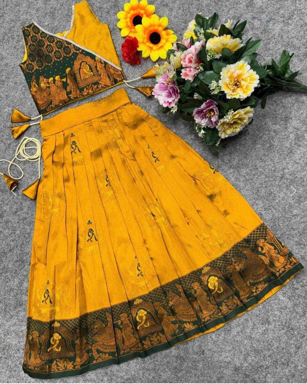 Ynf Lichi Silk KESH503 8157 Kids Wear Wholesale Kids Traditional Outfits Indian Wear For Kids Kids Lehenga Choli Manufacturer- Kids Exports