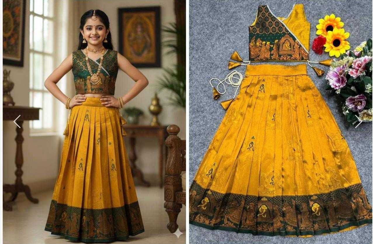 Ynf Lichi Silk KESH503 8157 Kids Wear Wholesale Kids Traditional Outfits Indian Wear For Kids Kids Lehenga Choli Manufacturer- Kids Exports