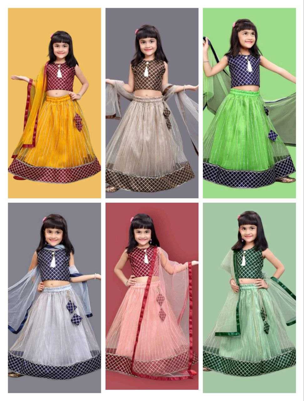 Ynf Net KESH461 194 Kids Wear Wholesale Kids Lehenga Kids Navratri Outfits Kids Party Wear Ethnic Manufacturer- Kids Exports