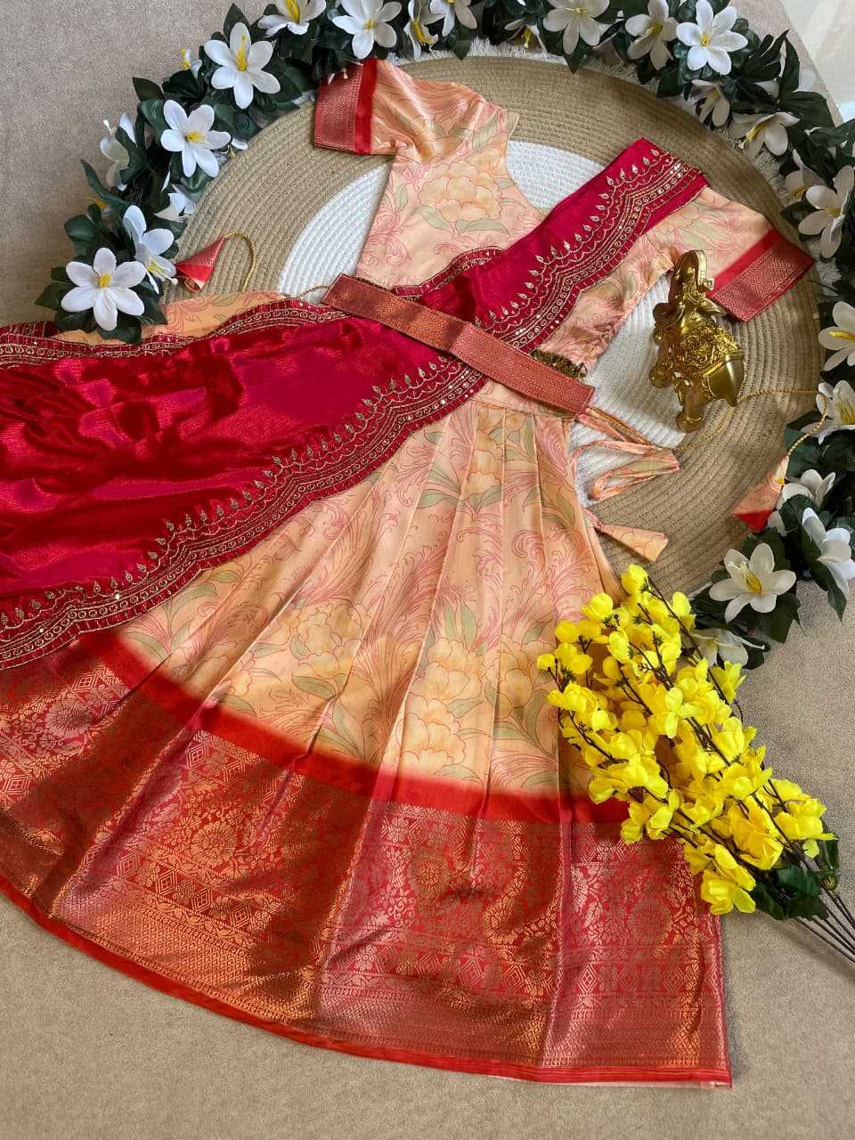 Ynf Pure Silk KESH505 Makar-Sankranti Kids Wear Festive Collections Wholesale Kids Lehenga Choli Kids Silk Dress Pongal Collections Manufacturer- Kids Exports