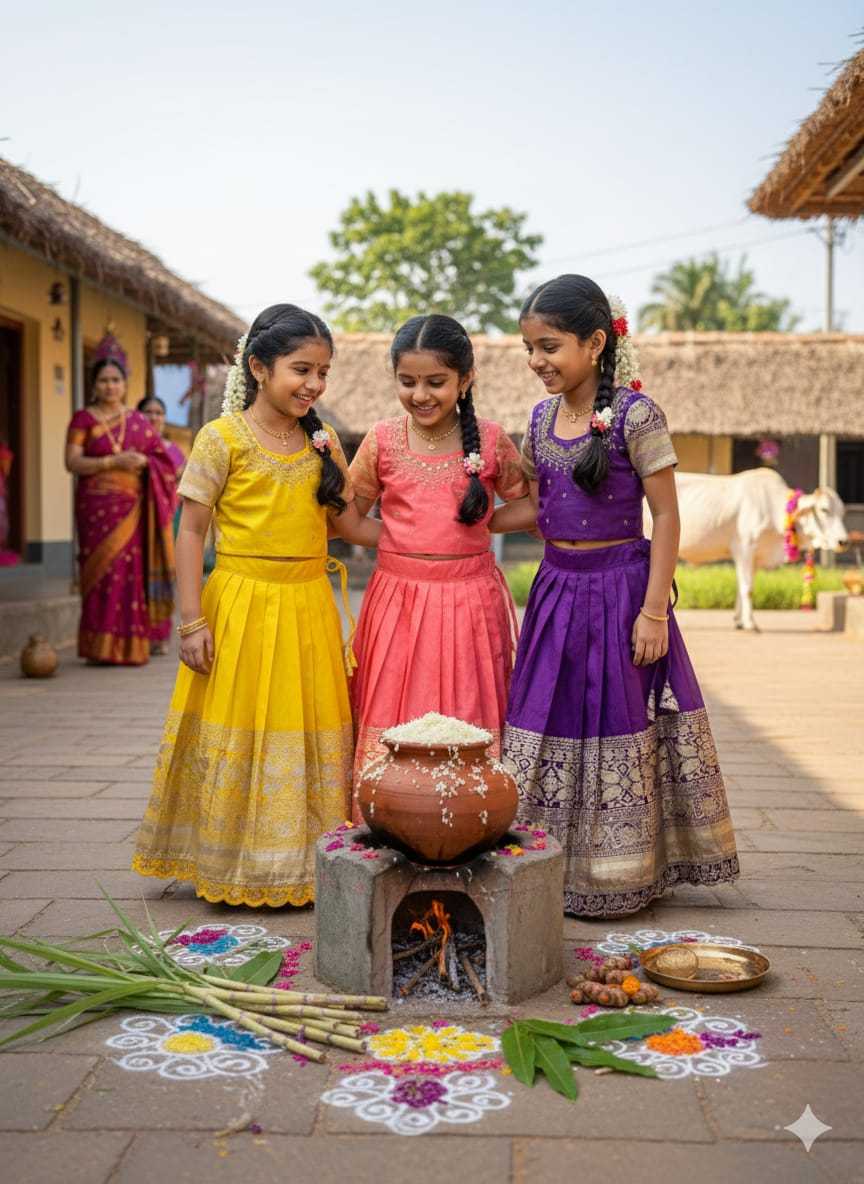 Ynf Pure Silk KESH505 SANIYA Kids Wear Festive Collections Wholesale Kids Lehenga Choli Kids Festive Wear Pongal Collections Manufacturer- Kids Exports