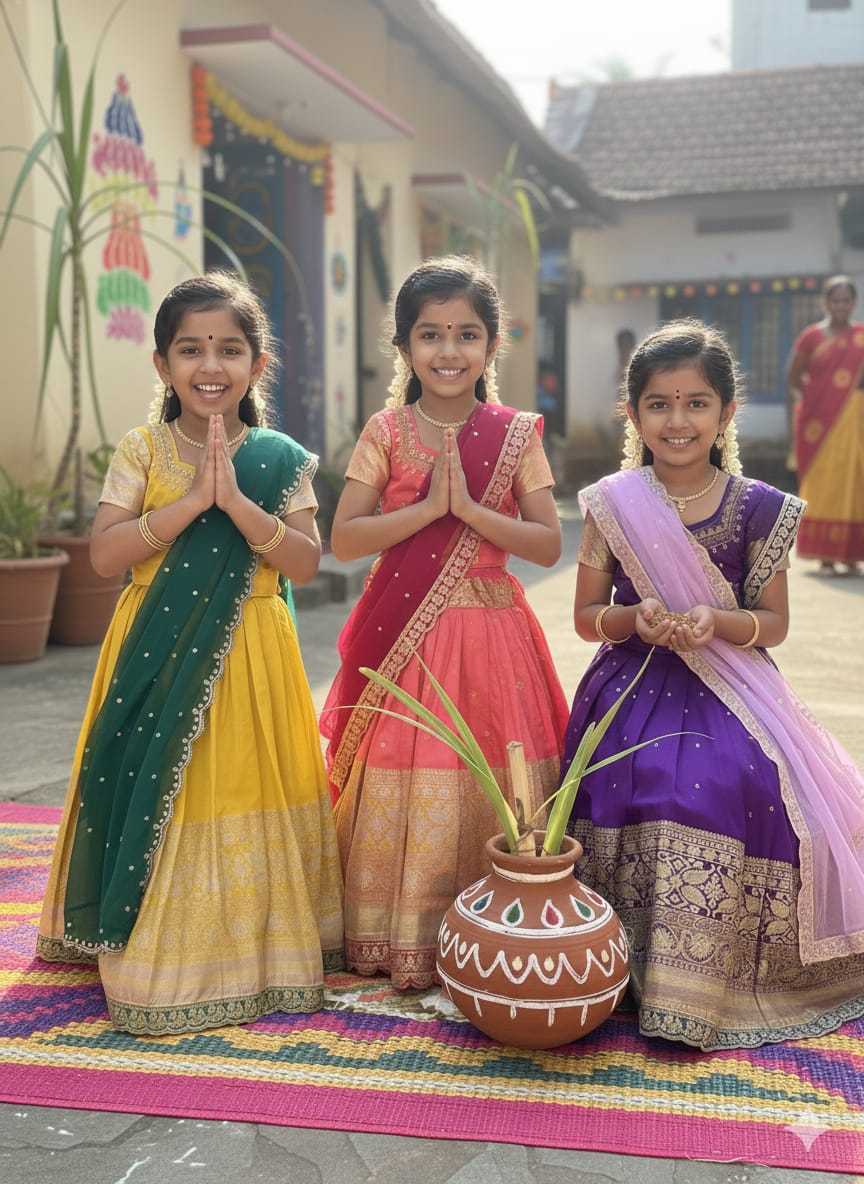 Ynf Pure Silk KESH505 SANIYA Kids Wear Festive Collections Wholesale Kids Lehenga Choli Kids Festive Wear Pongal Collections Manufacturer- Kids Exports