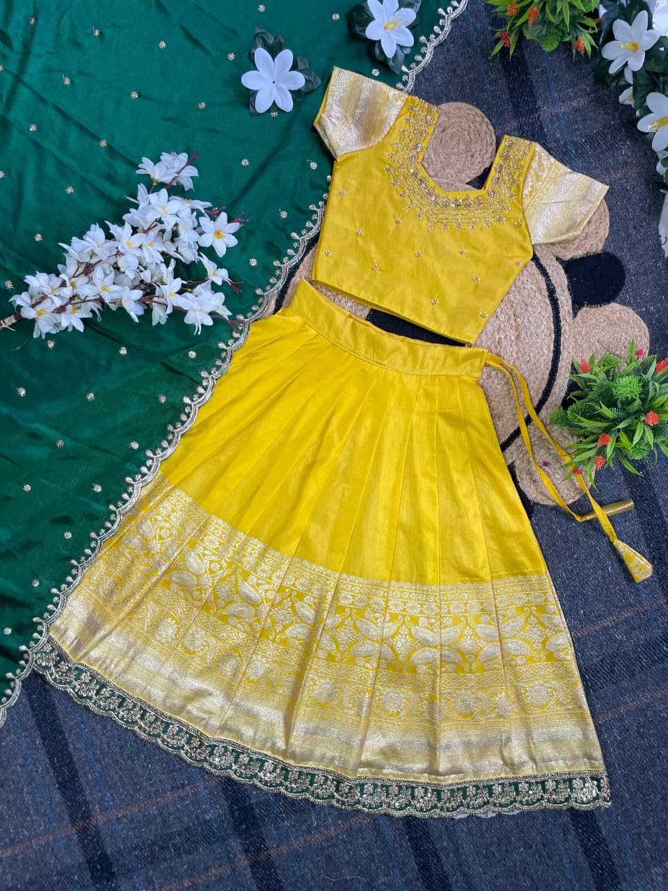 Ynf Pure Silk KESH505 SANIYA Kids Wear Festive Collections Wholesale Kids Lehenga Choli Kids Festive Wear Pongal Collections Manufacturer- Kids Exports