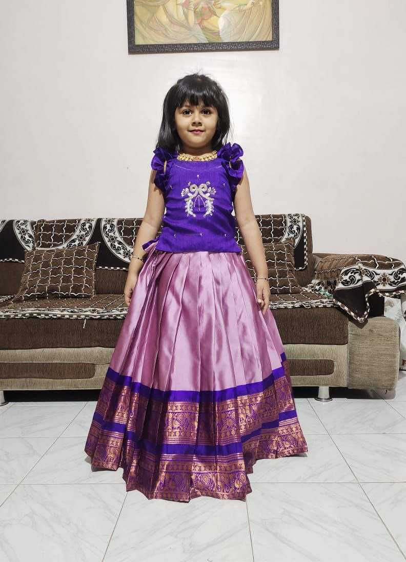 Ynf Pure Silk RIN161 PONGAL Kids Wear Wholesale Kids Lehenga Kids Co-ord Set Ethnic Dresses For Kids Manufacturer- Kids Exports