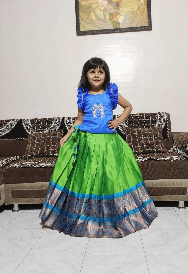 Ynf Pure Silk RIN161 PONGAL Kids Wear Wholesale Kids Lehenga Kids Co-ord Set Ethnic Dresses For Kids Manufacturer- Kids Exports