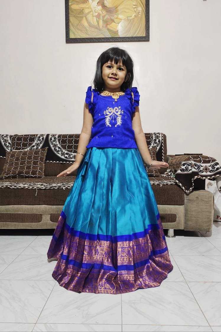 Ynf Pure Silk RIN161 PONGAL Kids Wear Wholesale Kids Lehenga Kids Co-ord Set Ethnic Dresses For Kids Manufacturer- Kids Exports