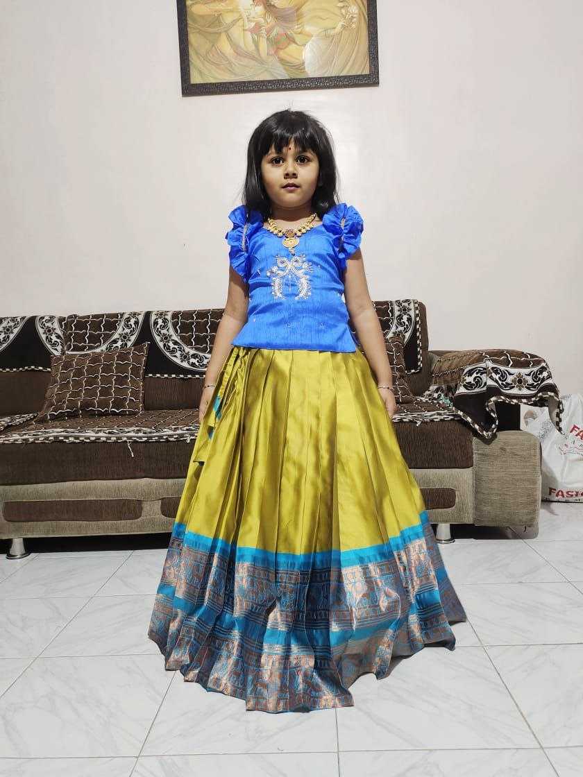 Ynf Pure Silk RIN161 PONGAL Kids Wear Wholesale Kids Lehenga Kids Co-ord Set Ethnic Dresses For Kids Manufacturer- Kids Exports
