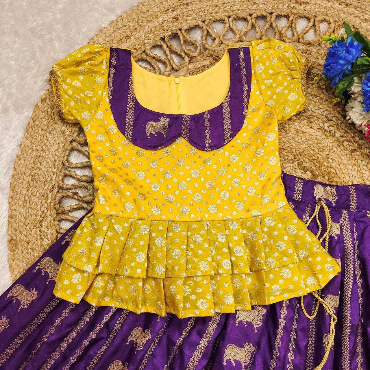 Ynf Russian Silk KESH503 8084 Kids Wear Wholesale Indian Wear For Kids Kids Lehenga Choli Kids Festive Wear Manufacturer- Kids Exports