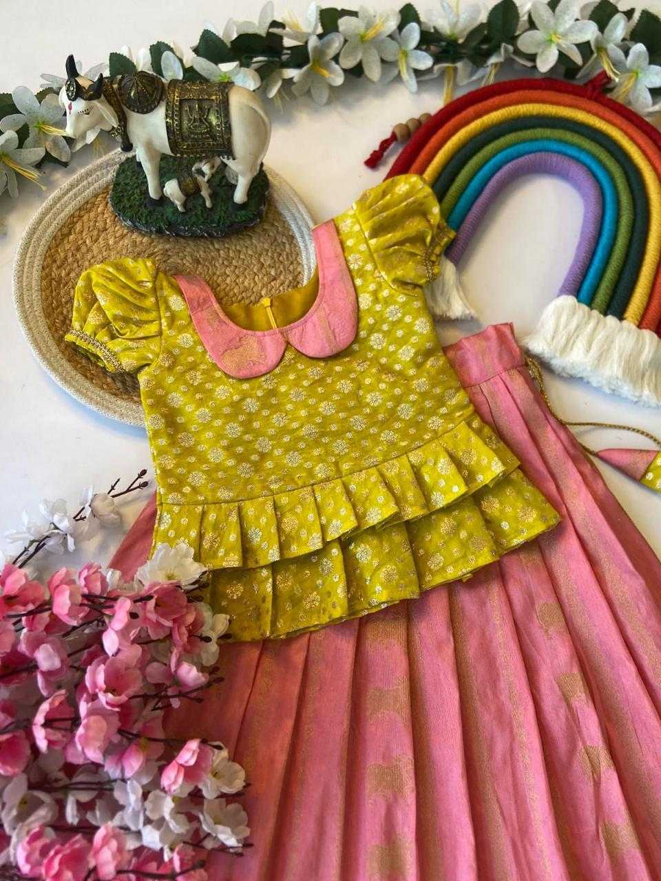 Ynf Russian Silk KESH503 8084 Kids Wear Wholesale Indian Wear For Kids Kids Lehenga Choli Kids Festive Wear Manufacturer- Kids Exports