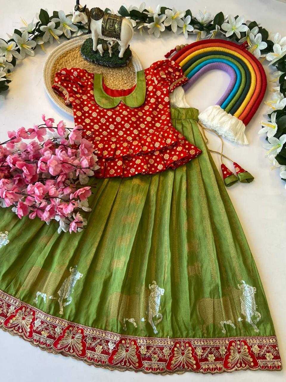 Ynf Russian Silk KESH503 8084 Kids Wear Wholesale Indian Wear For Kids Kids Lehenga Choli Kids Festive Wear Manufacturer- Kids Exports