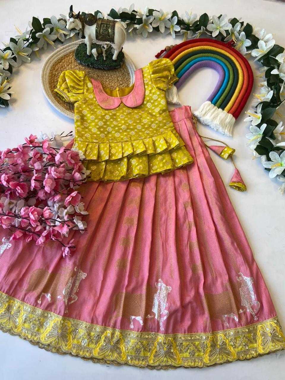 Ynf Russian Silk KESH503 8084 Kids Wear Wholesale Indian Wear For Kids Kids Lehenga Choli Kids Festive Wear Manufacturer- Kids Exports