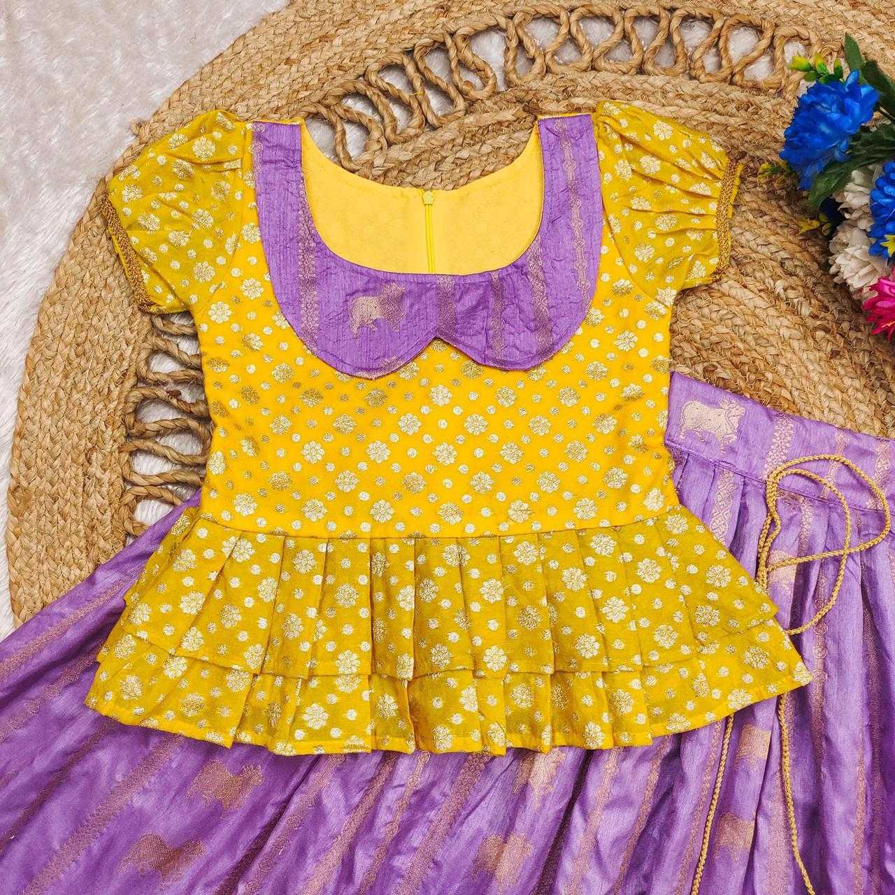 Ynf Russian Silk KESH503 8084 Kids Wear Wholesale Indian Wear For Kids Kids Lehenga Choli Kids Festive Wear Manufacturer- Kids Exports