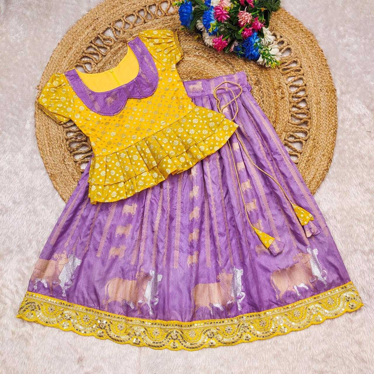 Ynf Russian Silk KESH503 8084 Kids Wear Wholesale Indian Wear For Kids Kids Lehenga Choli Kids Festive Wear Manufacturer- Kids Exports