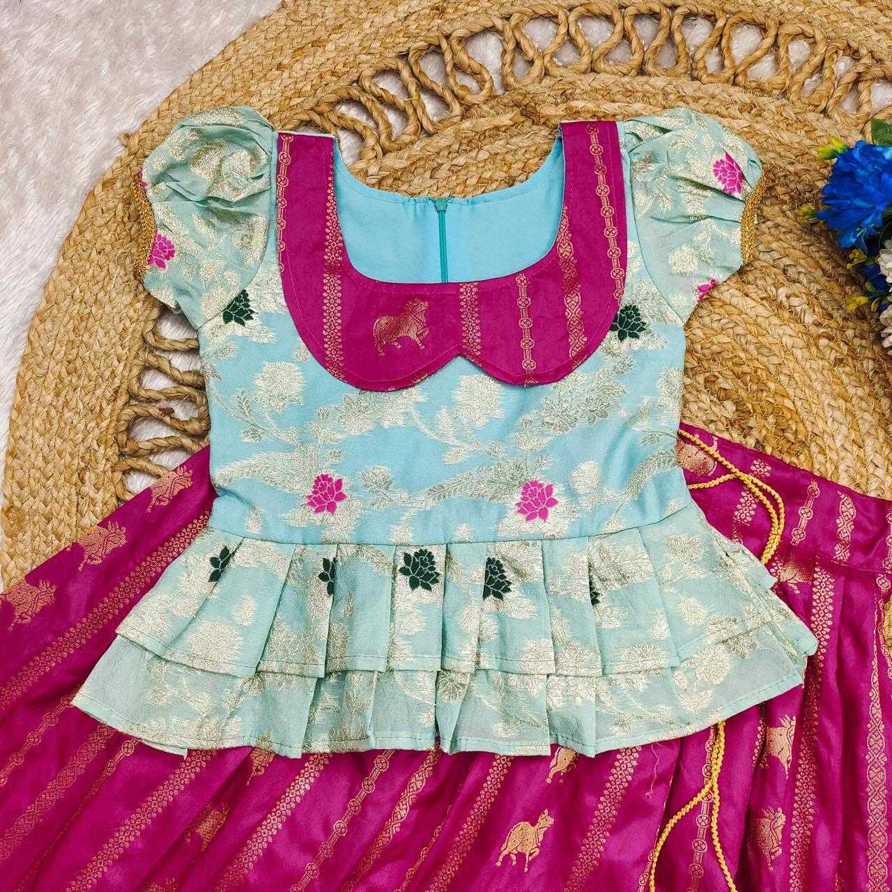 Ynf Russian Silk KESH503 8084 Kids Wear Wholesale Indian Wear For Kids Kids Lehenga Choli Kids Festive Wear Manufacturer- Kids Exports